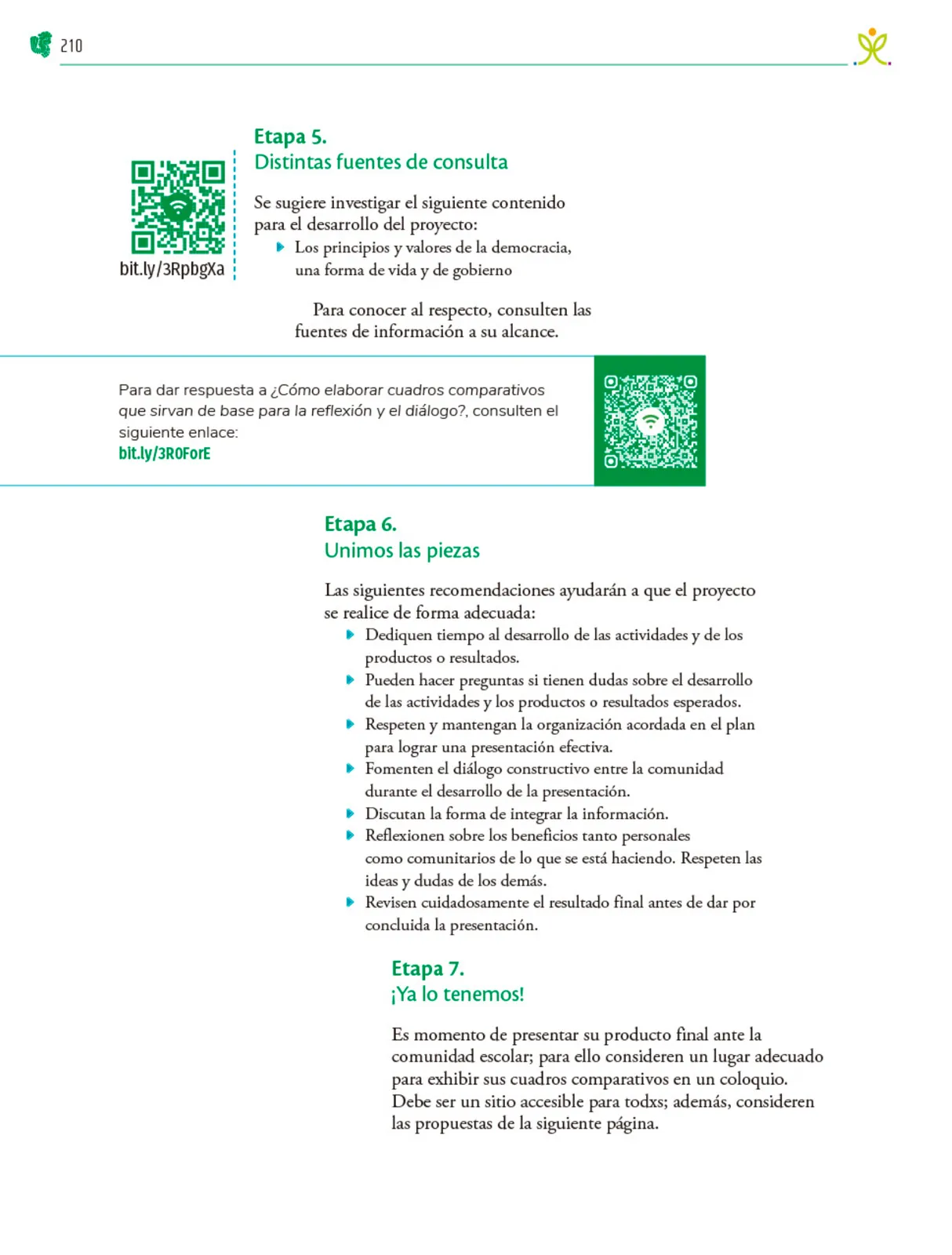 Miniatura página 211 de Colección Ximhai. Nuestro libro de Proyectos.  Tomo III.  Libro de Educación Telesecundaria Grado 1°  Ciclo Escolar 2025 - 2026