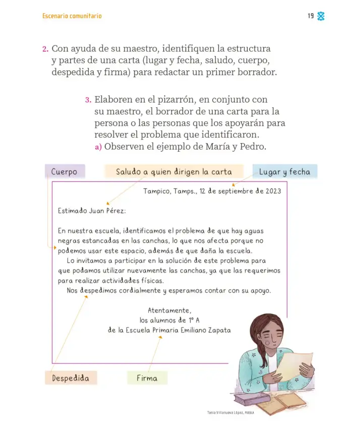 Página 20 de Proyectos Comunitarios. Libro de Educación Primaria Grado 1° Ciclo Escolar 2025 - 2026