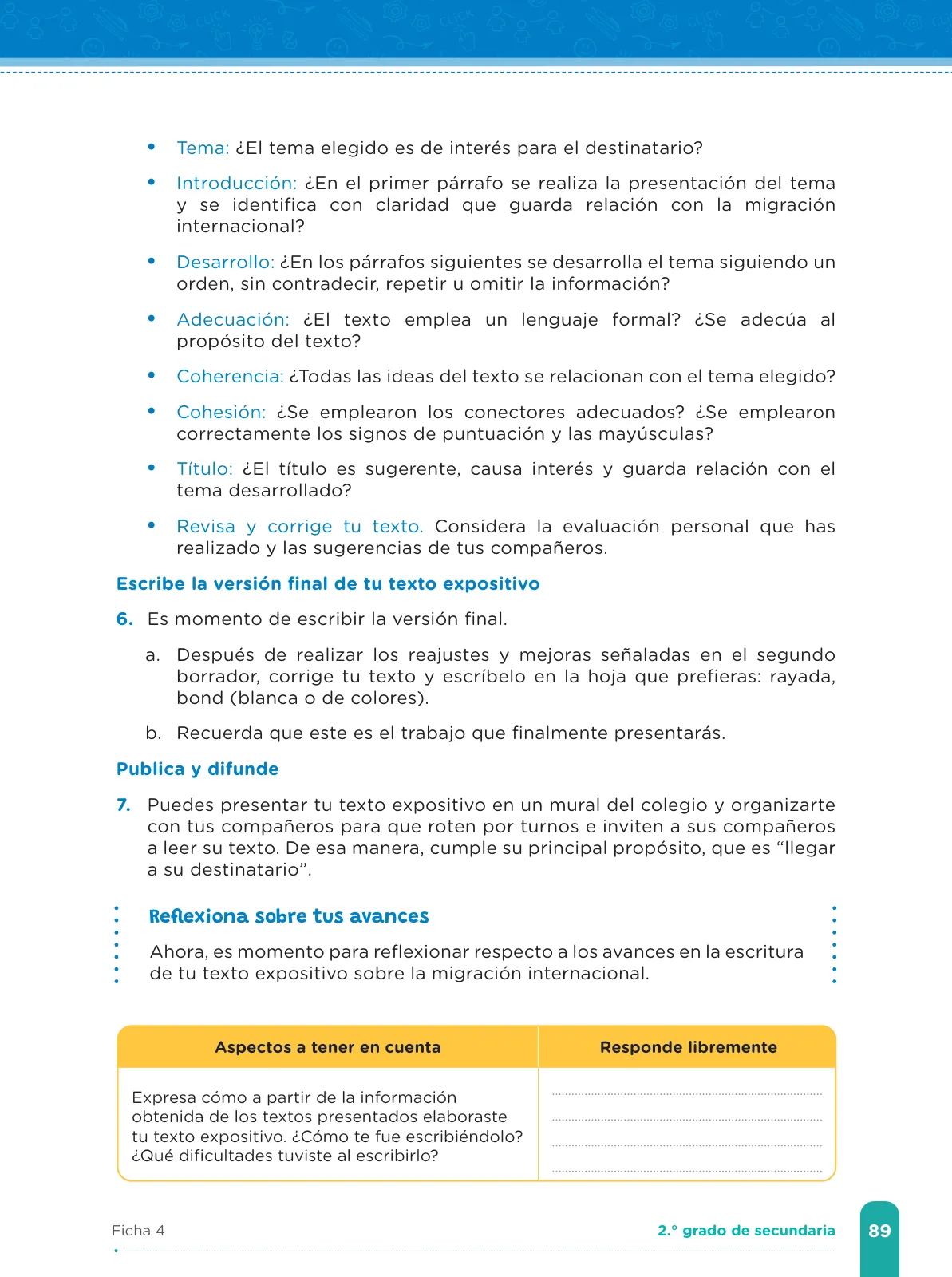 Página 91 de Fichas de aprendizaje de Comunicación 2 · 2024