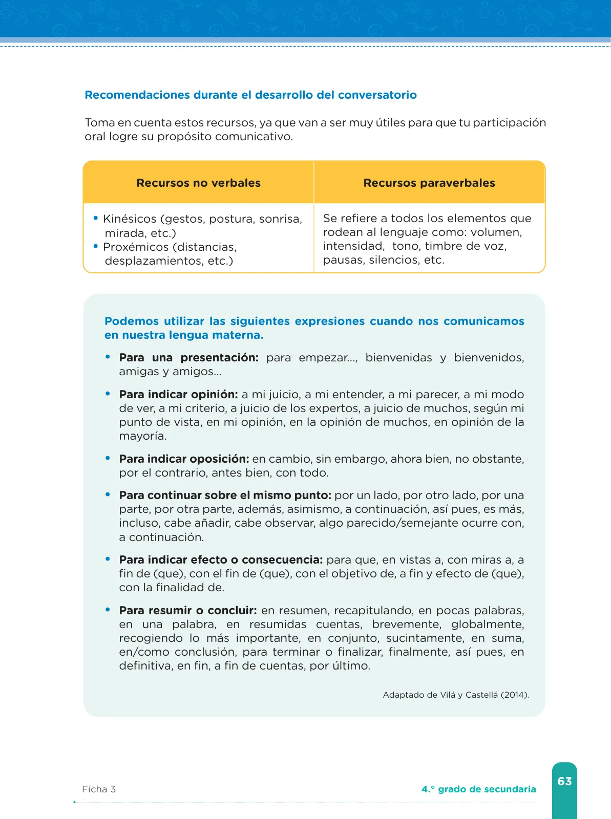 Miniatura página 65 de Fichas de aprendizaje de Comunicación 4 · 2024
