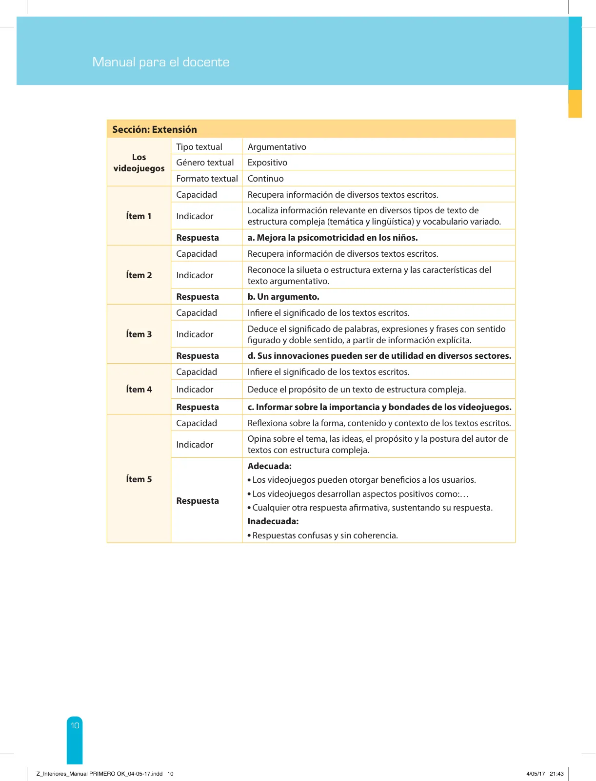 Página 12 de Comprensión lectora 1 : manual para el docente de primer grado de Secundaria · 2017