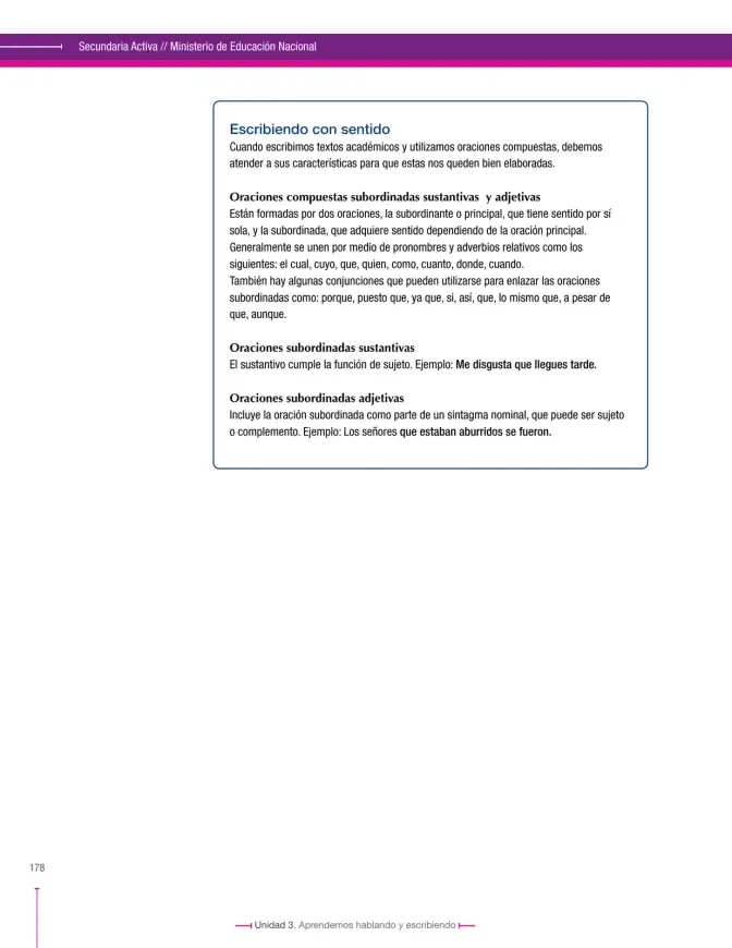 Página 178 de Lenguaje 9° · Secundaria Activa