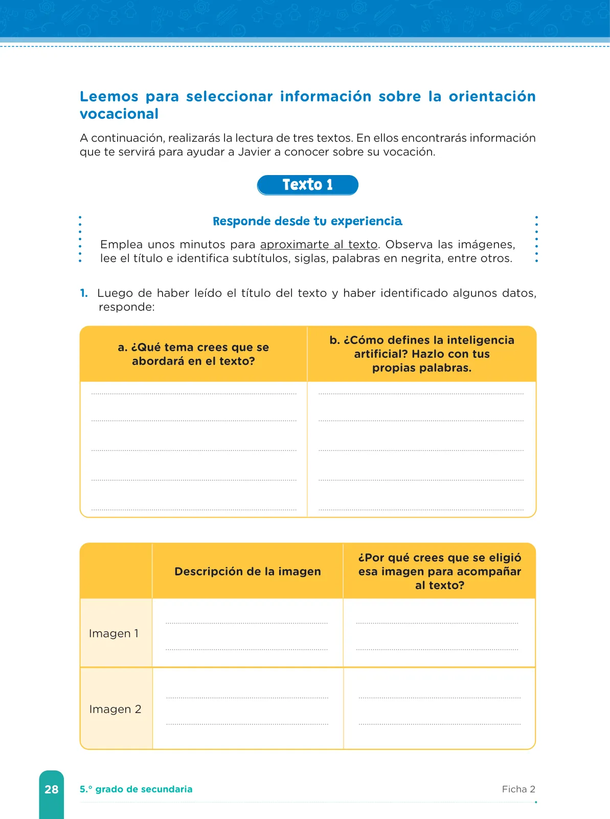Miniatura página 30 de Fichas de aprendizaje de Comunicación 5 · 2024