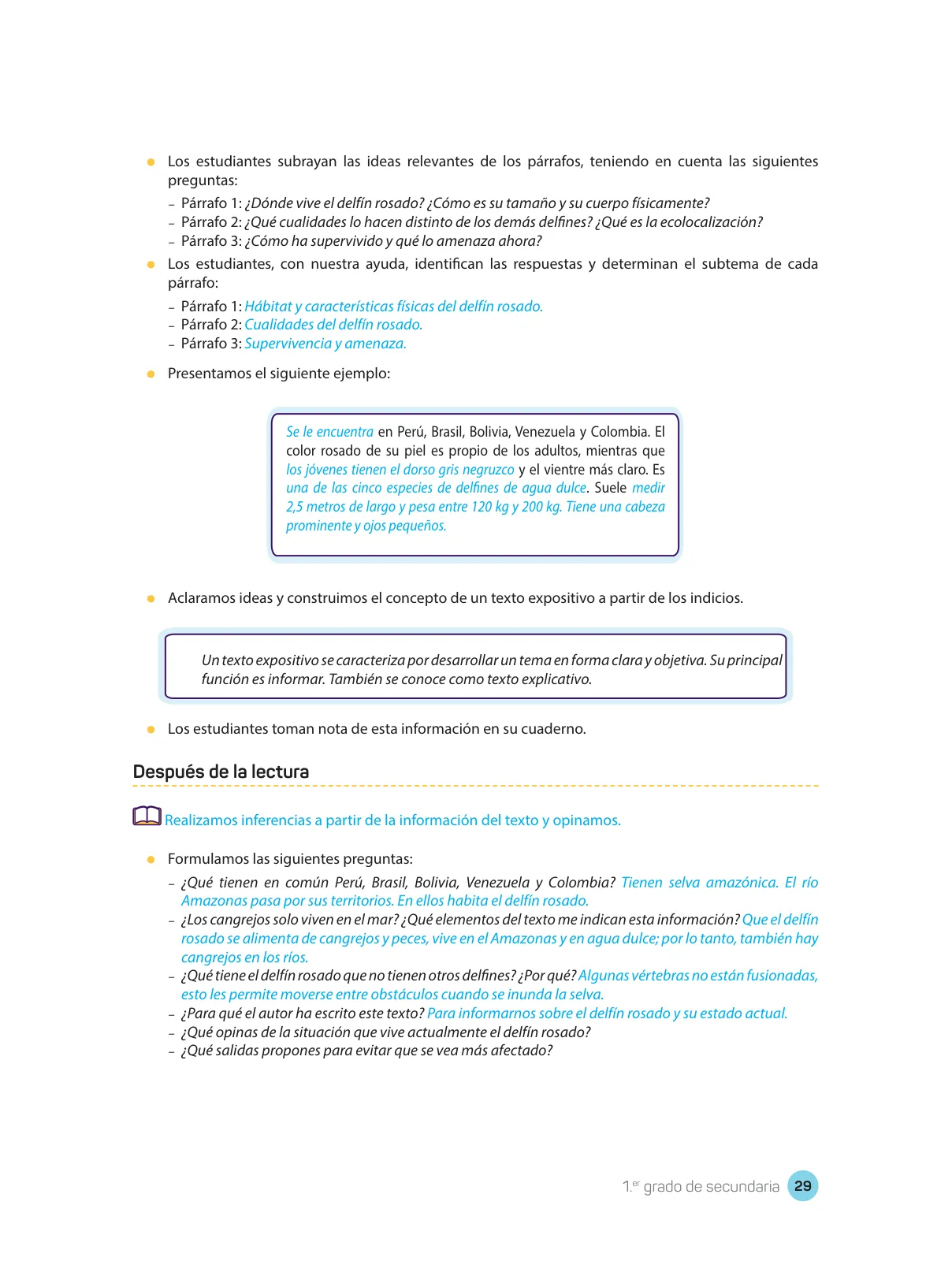 Miniatura página 31 de Comprensión lectora : manual para el docente de primer grado de Secundaria 2018 · 2018