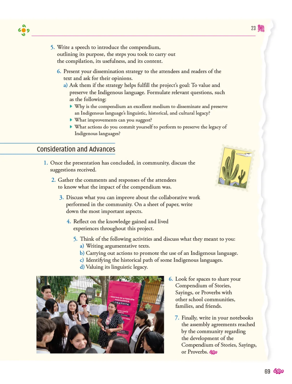 Página 70 de Uérakua anapu uantakua. Projects and Readings. Libro de Educación Secundaria Grado 3° Ciclo Escolar 2025 - 2026
