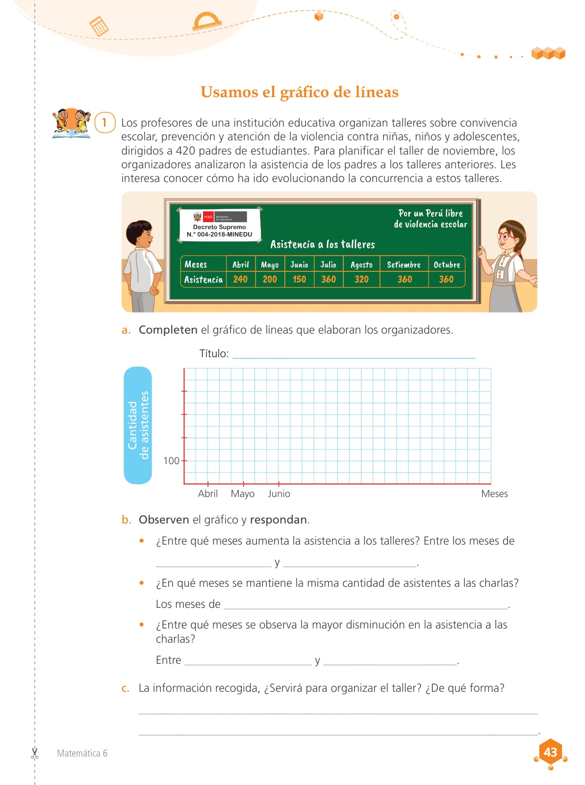 Página 45 de Matemática 6 : cuaderno de trabajo para sexto grado de Educación Primaria 2019 · 2019
