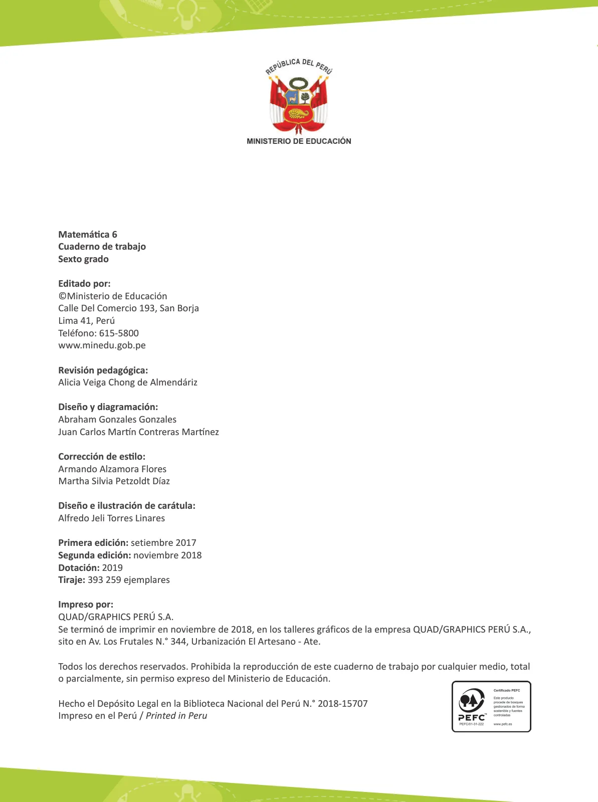 Miniatura página 4 de Matemática 6 : cuaderno de trabajo para sexto grado de Educación Primaria 2019 · 2019