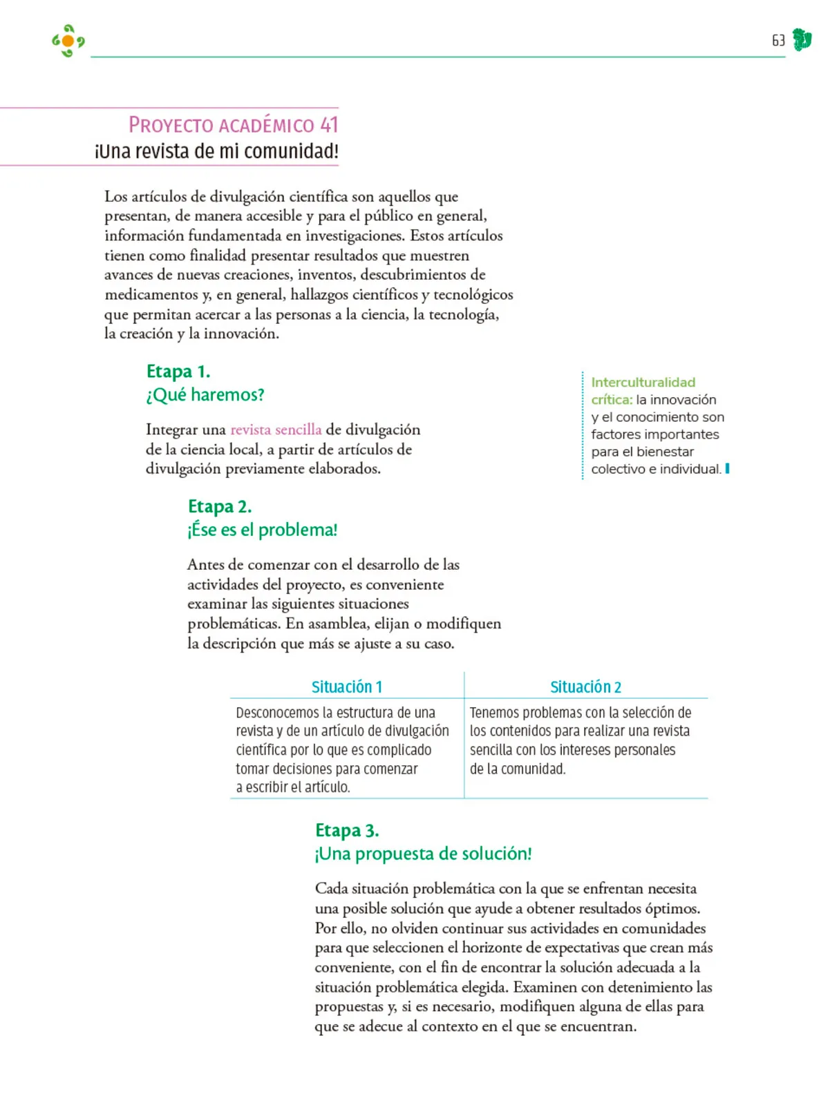 Página 64 de Colección Ximhai. Nuestro libro de Proyectos. Tomo III. Libro de Educación Telesecundaria Grado 1° Ciclo Escolar 2025 - 2026