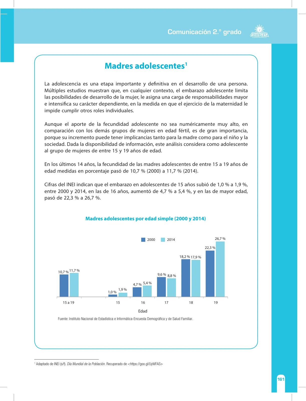 Miniatura página 161 de Comunicación Secundaria 2. Cuaderno de reforzamiento pedagógico - JEC · 2016