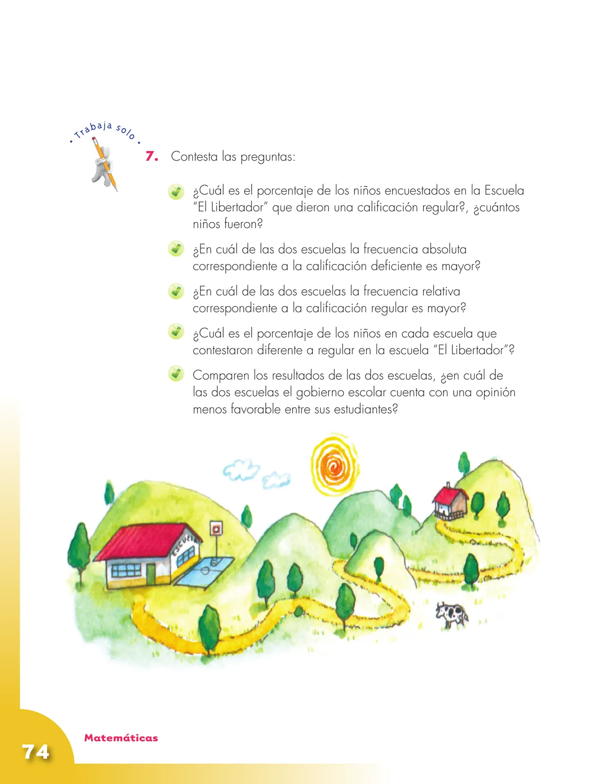 Miniatura página 74 de Matematica 5° · Cartilla 03