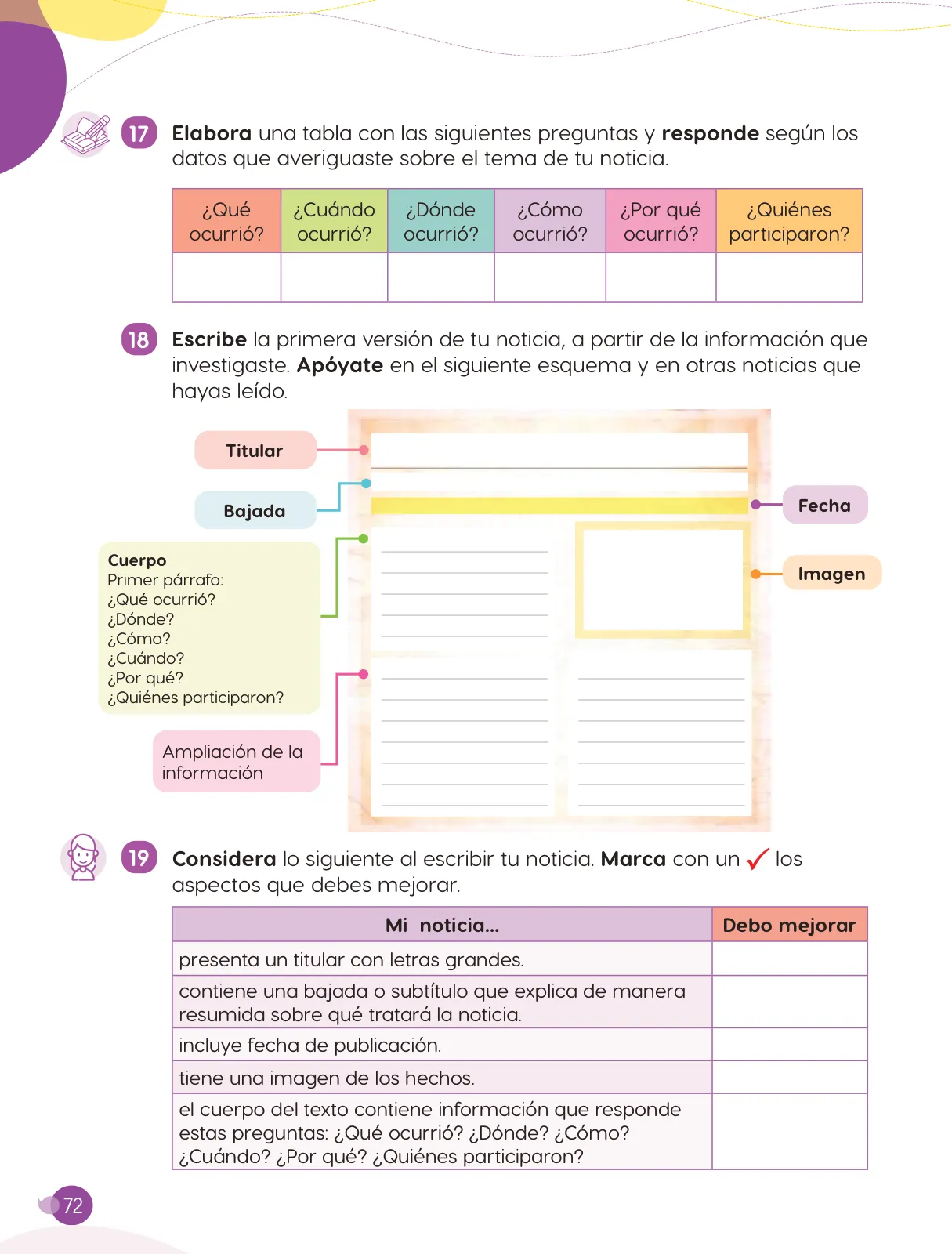 Página 74 de Cuadernillo de Comunicación 4. Cuarto grado de Primaria · 2024