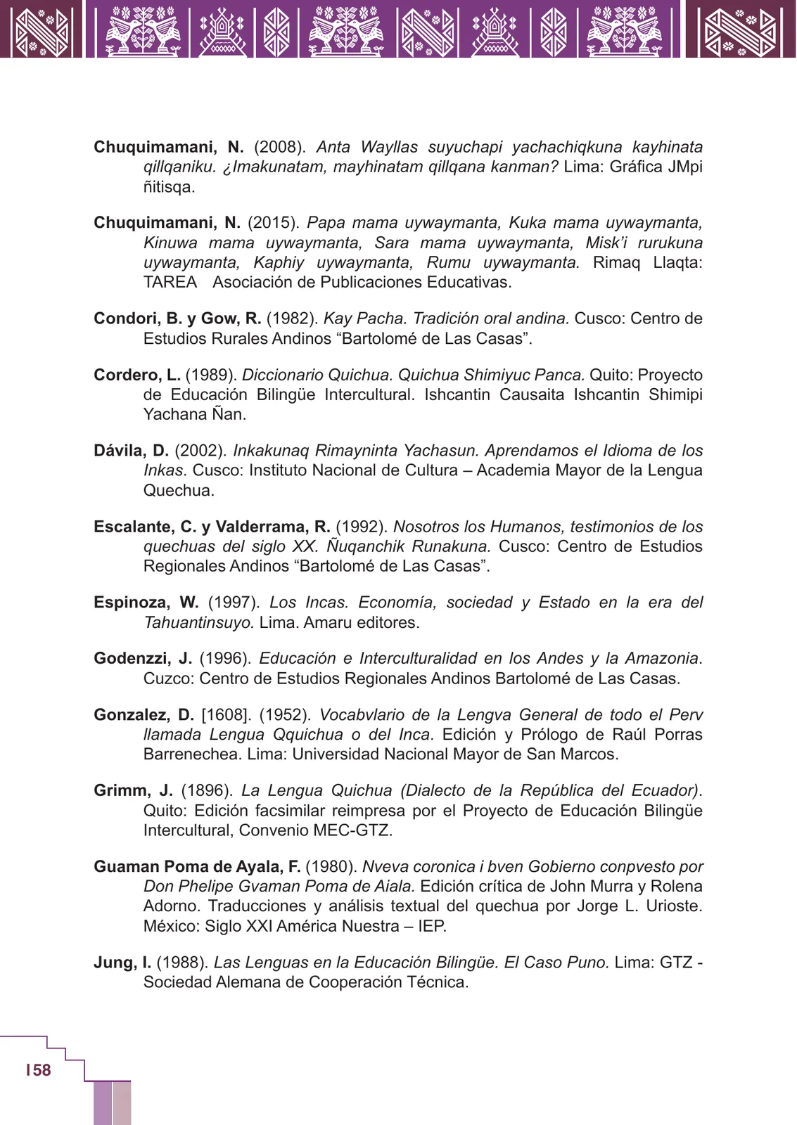 Miniatura página 160 de Yachachinapaq simikuna - Urin Qichwa : vocabulario pedagógico quechua sureño · 2021