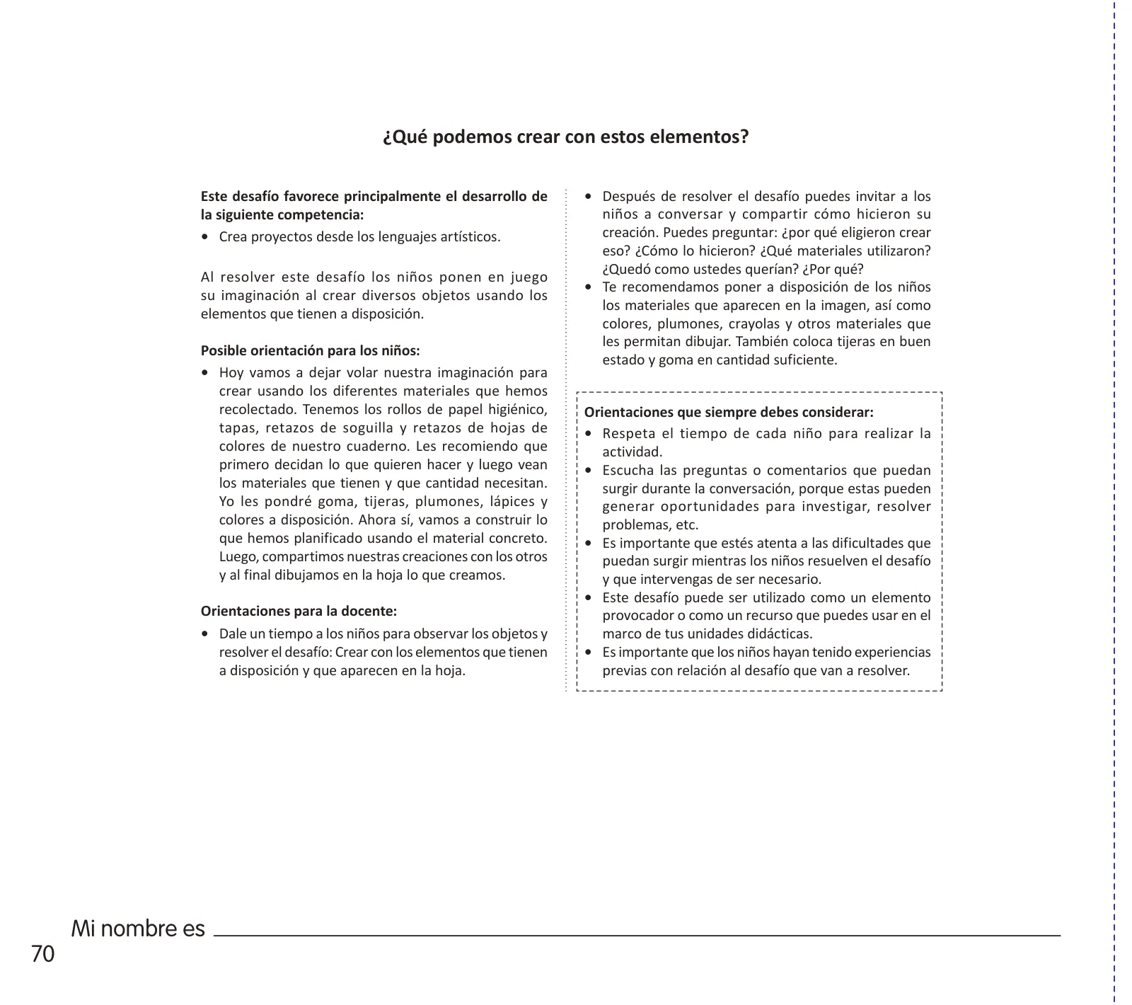 Página 72 de Crea, resuelve y aprende. Material impreso para niñas y niños de 4 años · 2024
