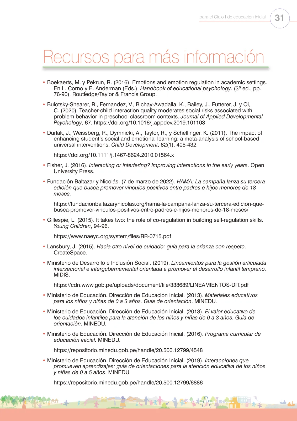 Miniatura página 33 de Regulación de emociones. Cartilla con orientaciones para el Ciclo I de Educación Inicial · 2024