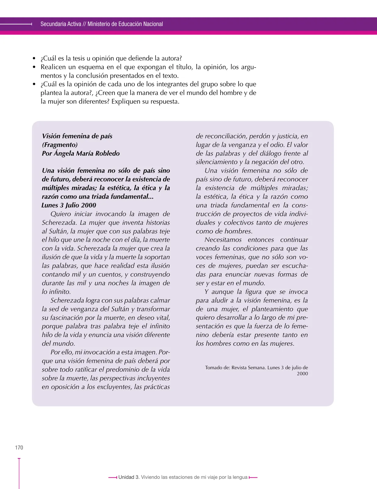 Miniatura página 170 de Lenguaje 7° · Secundaria Activa