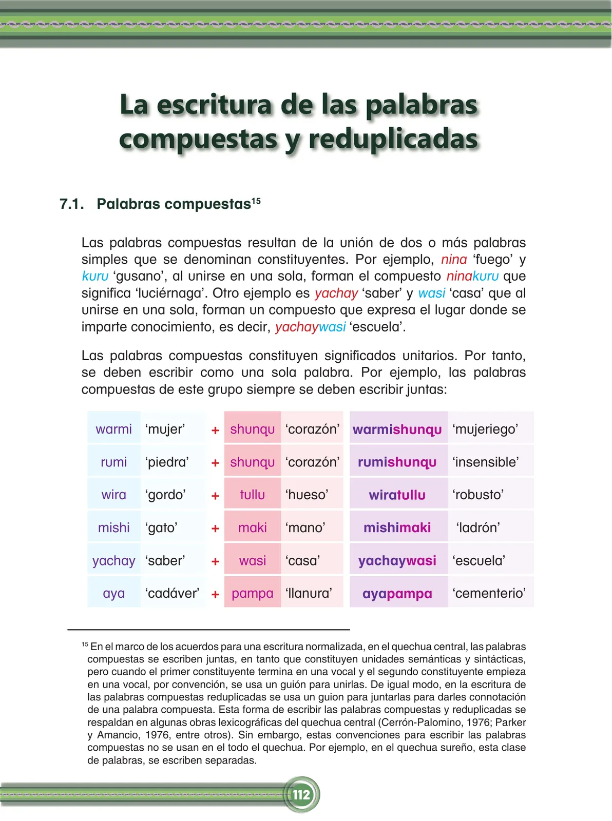 Página 114 de Chawpin qichwata alli qillqanapaq maytu = Manual de escritura quechua central · 2020