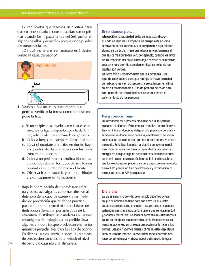 Página 274 de Ciencias Naturales 8° · Secundaria Activa