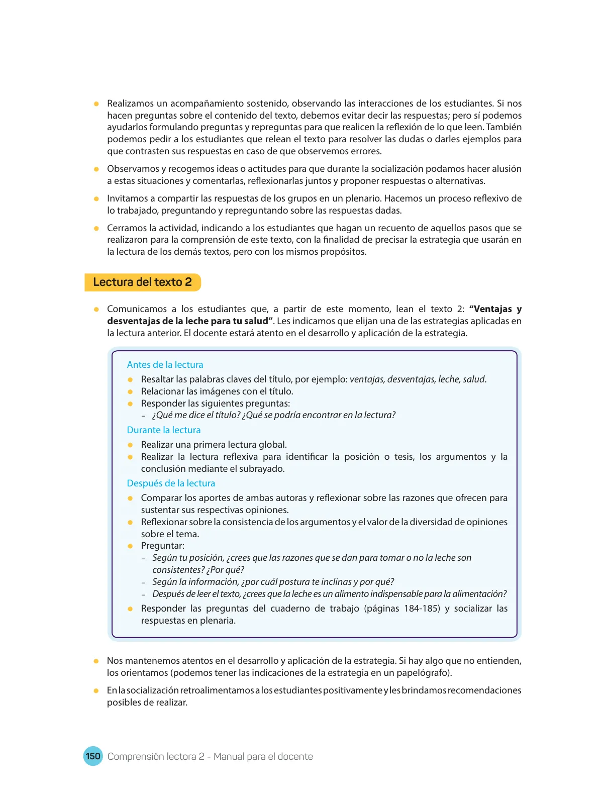 Página 152 de Comprensión lectora : manual para el docente de segundo grado de Secundaria 2018 · 2018