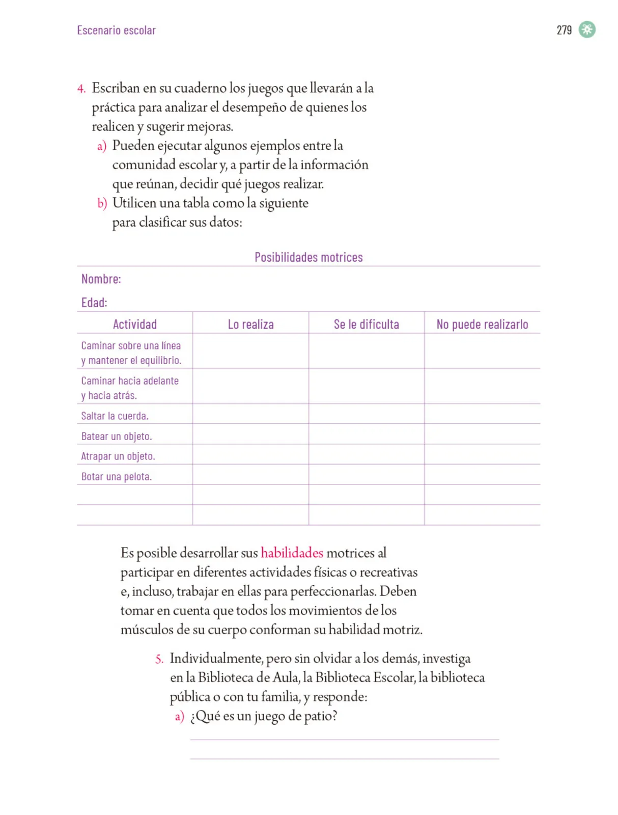 Página 282 de Proyectos Escolares. Libro de Educación Primaria Grado 5° Ciclo Escolar 2025 - 2026