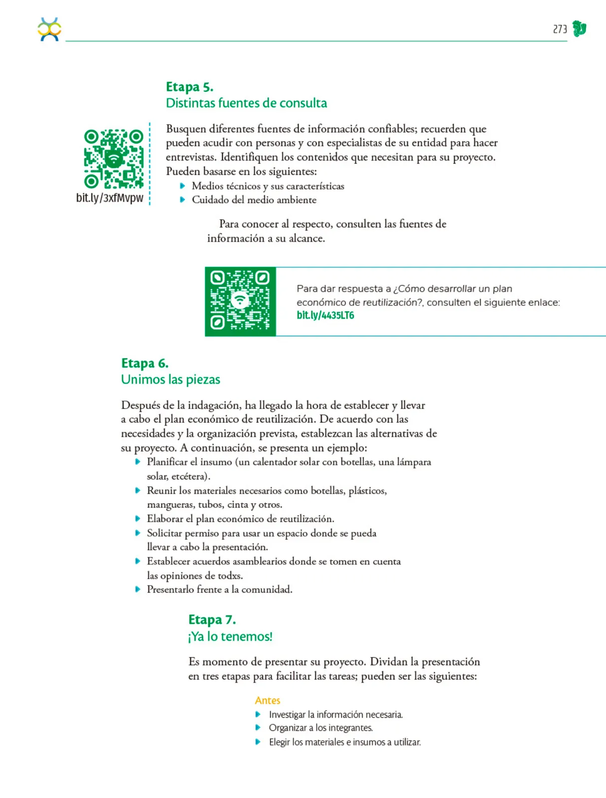 Página 274 de Colección Sk´asolil. Nuestro libro de Proyectos. Tomo I. Libro de Educación Telesecundaria Grado 2° Ciclo Escolar 2025 - 2026