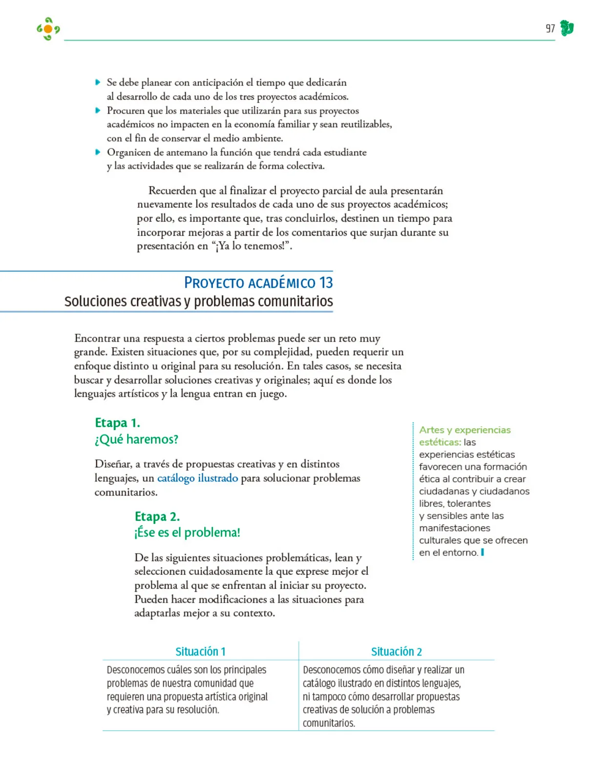 Página 98 de Colección Nanahuatzin. Nuestro libro de Proyectos. Tomo I. Libro de Educación Telesecundaria Grado 3° Ciclo Escolar 2025 - 2026