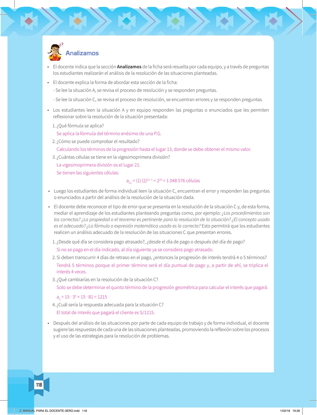 Miniatura página 120 de Resolvamos problemas 3 : manual para el docente 2018 · 2018