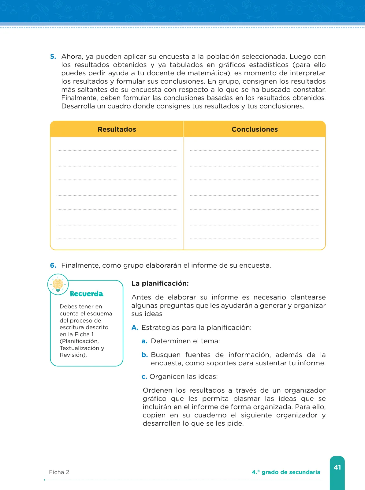 Miniatura página 43 de Fichas de aprendizaje de Comunicación 4 · 2024