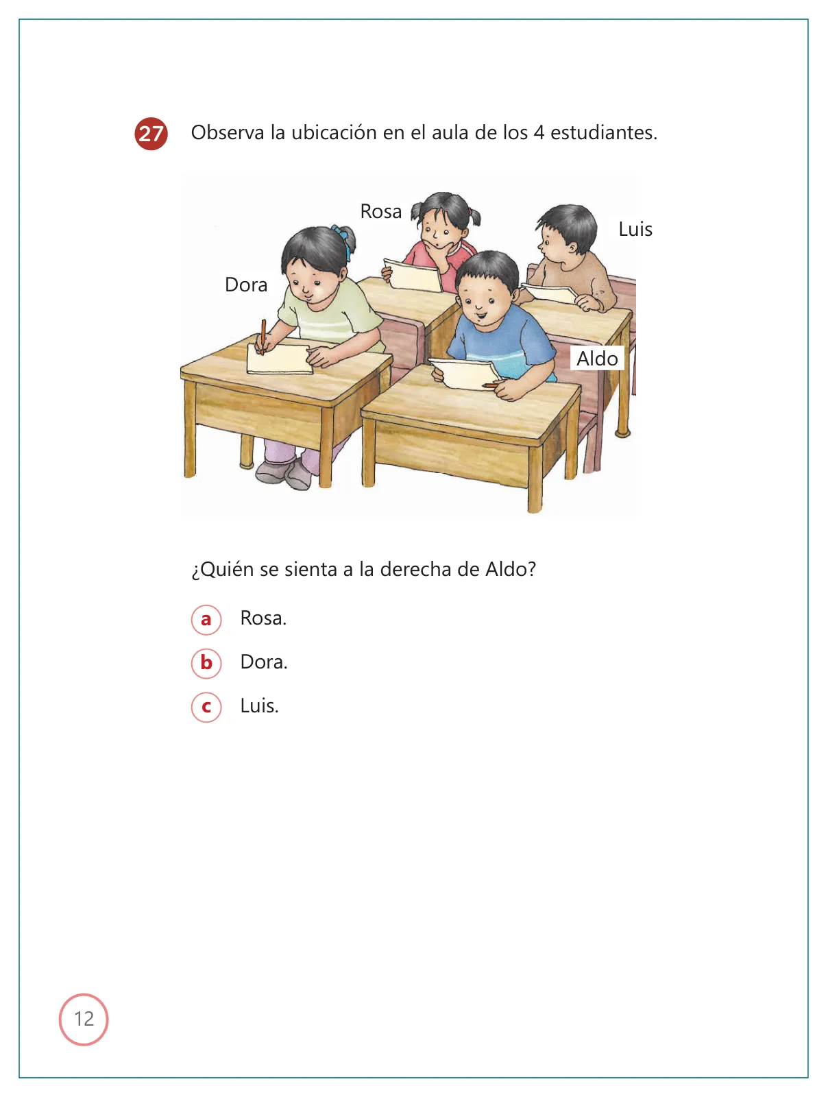 Página 12 de Kit de evaluación Salida 2 Demostrando lo que aprendimos : Matemática, tercer trimestre, Segundo grado - Primaria · 2019