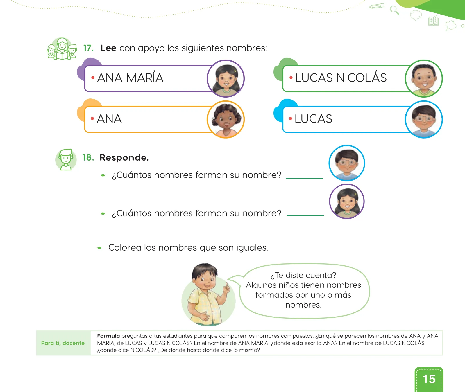 Página 17 de Cuadernillo de Comunicación 1, primer grado de Primaria · 2023
