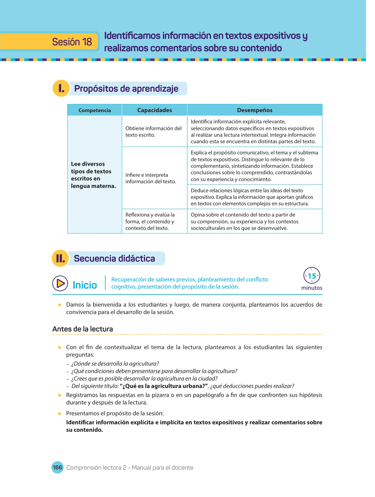 Miniatura página 168 de Comprensión lectora : manual para el docente de segundo grado de Secundaria 2018 · 2018