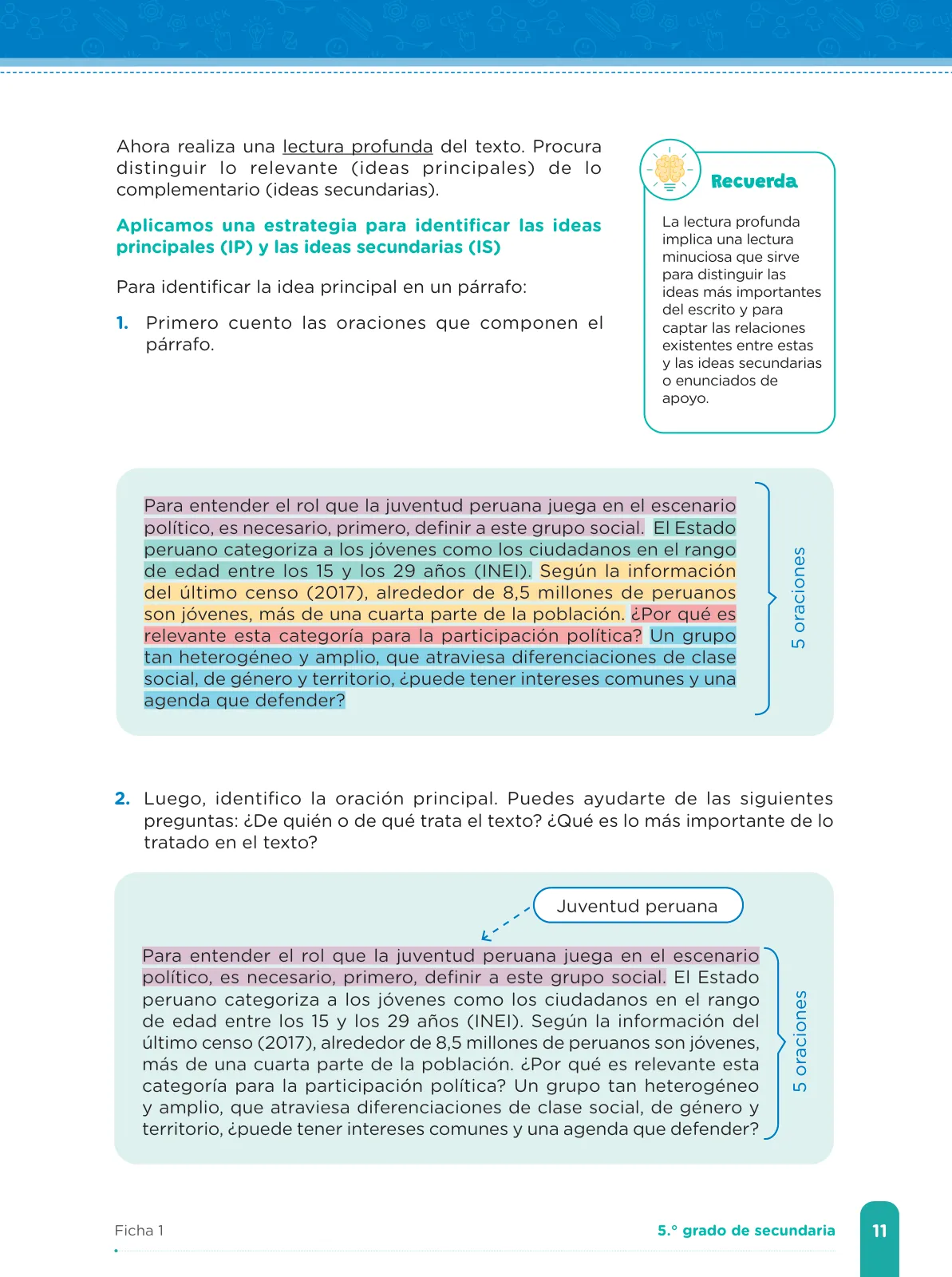 Página 13 de Fichas de aprendizaje de Comunicación 5 · 2024
