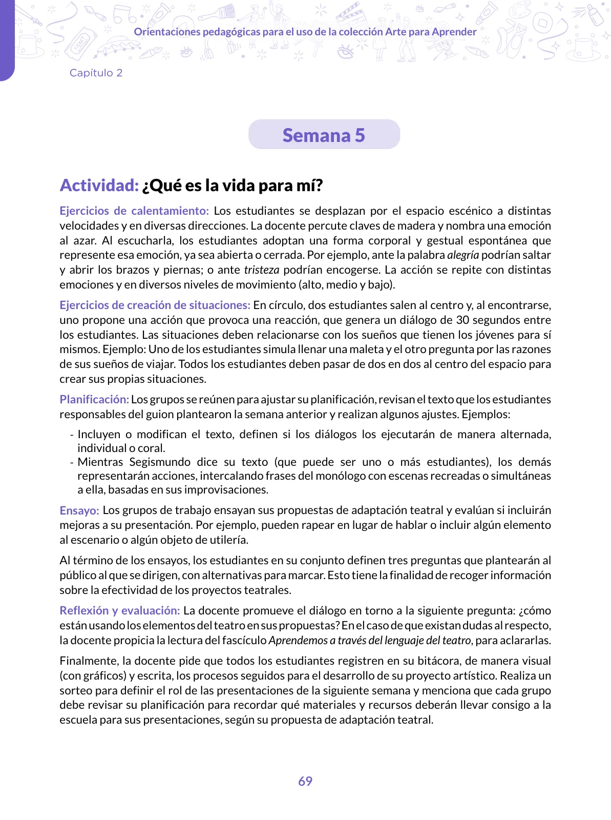 Página 69 de Orientaciones pedagógicas para el uso de la colección arte para aprender para docentes de Arte y Cultura de Educación Secundaria · 2024
