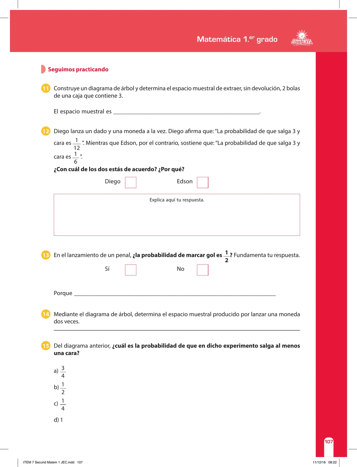 Miniatura página 107 de Matemática 1 : cuaderno de reforzamiento pedagógico - JEC · 2016