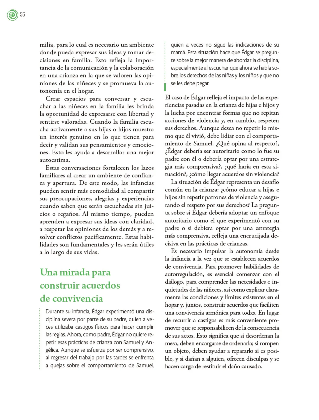 Página 57 de Crianza para la libertad. Libro para las familias. Fase 2  Libro de Educación Preescolar Grado 1°, 2°, 3°  Ciclo Escolar 2025 - 2026