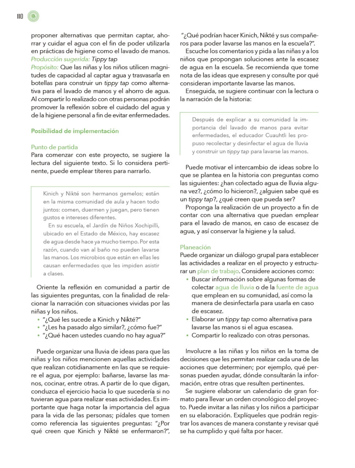 Página 111 de Modalidades de trabajo para la acción transformadora y el codiseño Libro de Educación Preescolar Grado 1°, 2°, 3° Ciclo Escolar 2025 - 2026
