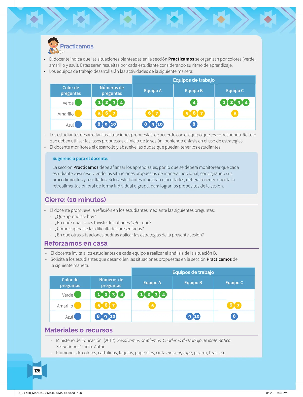 Miniatura página 128 de Resolvamos problemas 2 : manual para el docente 2018 · 2018