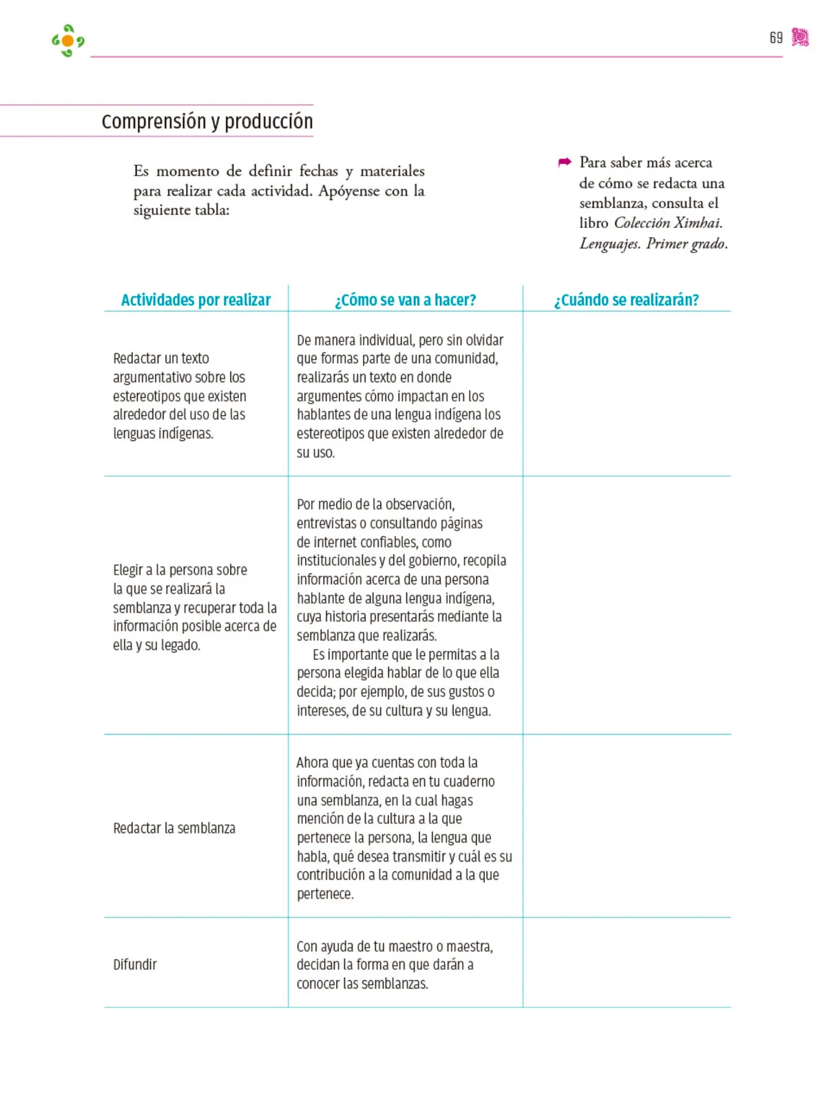 Página 70 de Colección Ximhai. Nuestro libro de proyectos.   Libro de Educación Secundaria Grado 1°  Ciclo Escolar 2025 - 2026