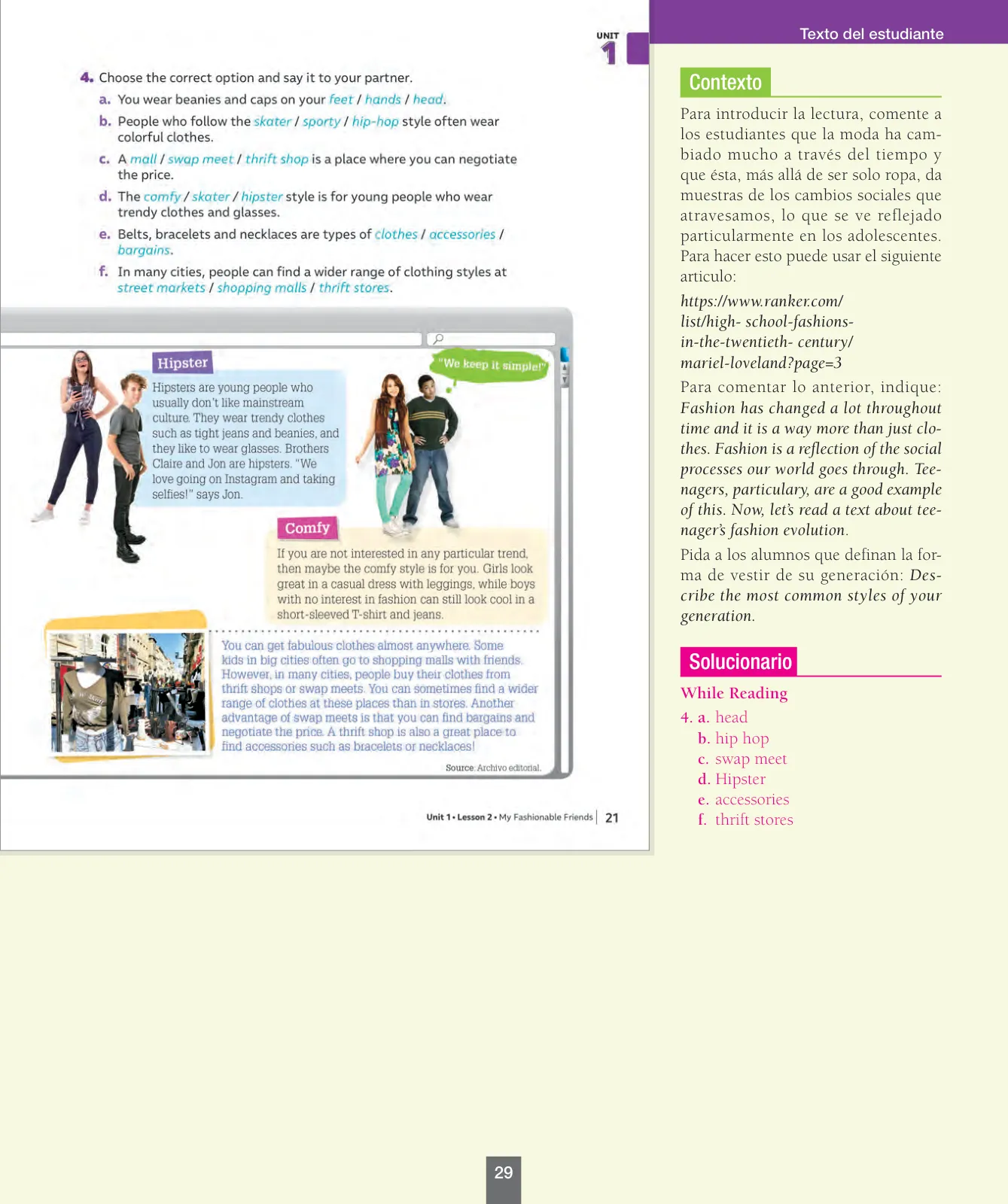 Miniatura página 30 de Inglés – Séptimo Básico | Student’s Book MINEDUC – Descargar PDF · 2024