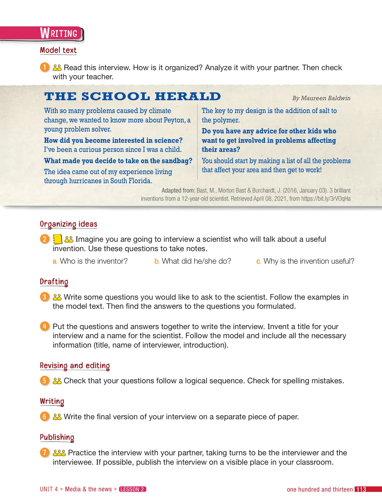 Miniatura página 115 de Inglés – Séptimo Básico | Student’s Book MINEDUC – Descargar PDF · 2024