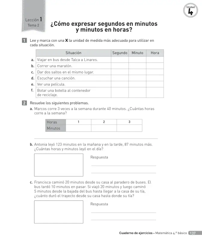 Página 138 de Matemática – Cuarto Básico | Texto del Estudiante MINEDUC – Descargar PDF · 2024