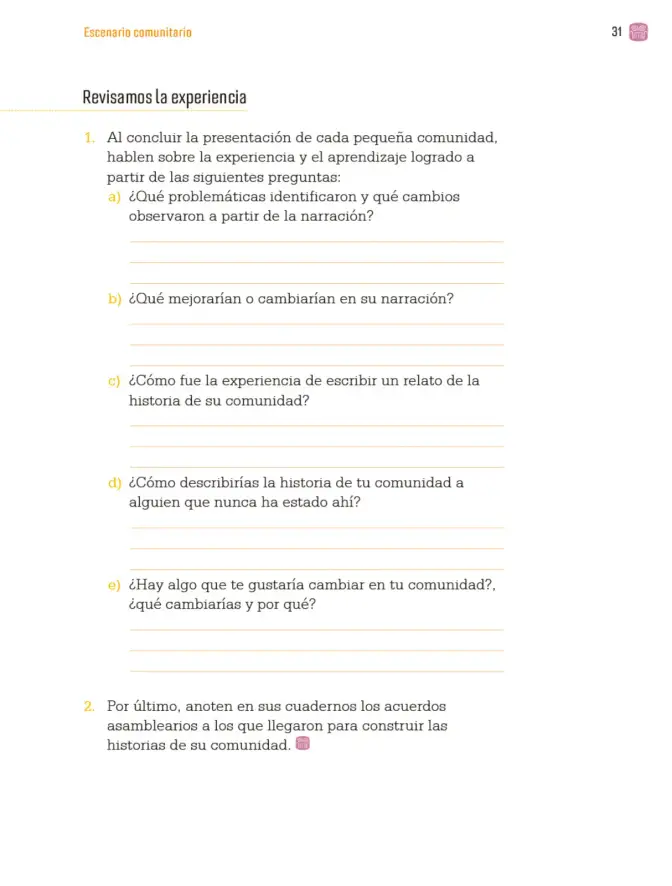 Página 34 de Proyectos Comunitarios. Libro de Educación Primaria Grado 3° Ciclo Escolar 2025 - 2026