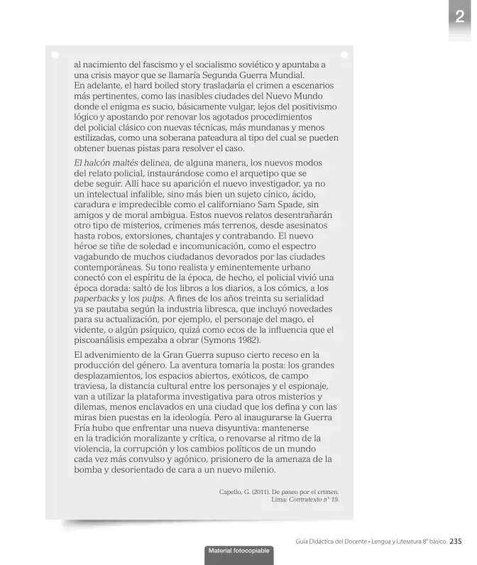 Página 237 de Lengua y Literatura – Octavo Básico | Texto del Estudiante MINEDUC – Descargar PDF · 2024