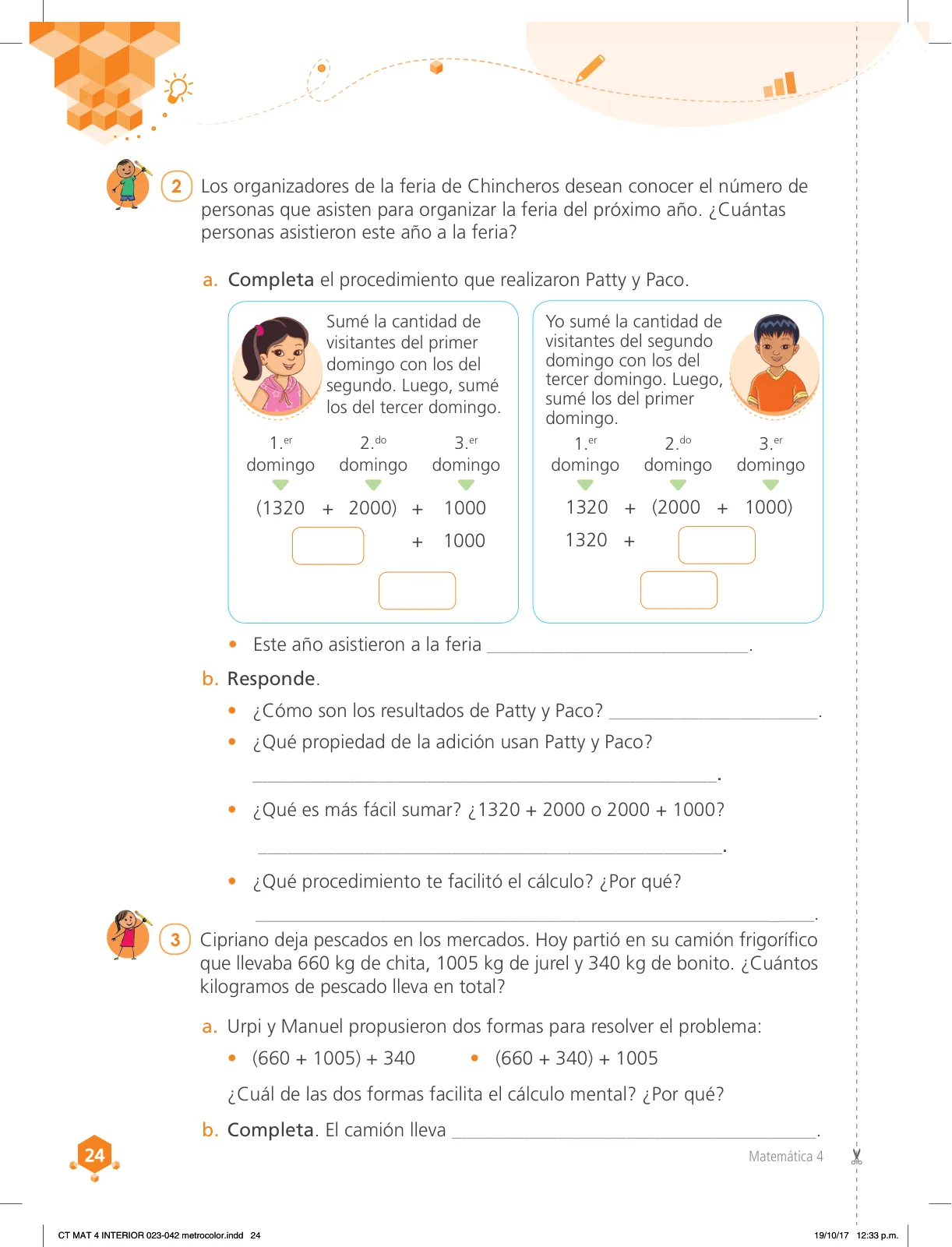 Página 24 de Matemática 4 : cuaderno de trabajo para cuarto grado de Educación Primaria 2018 · 2018
