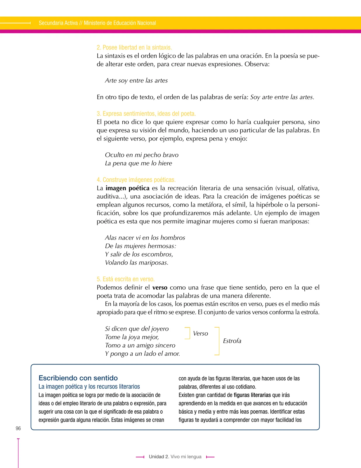 Página 96 de Lenguaje 6° · Secundaria Activa