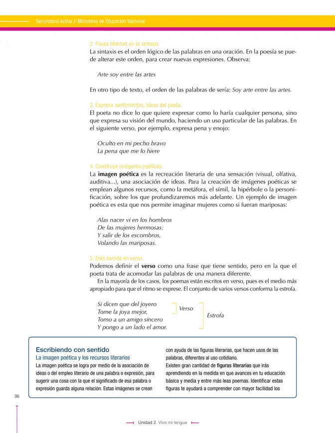 Página 96 de Lenguaje 6° · Secundaria Activa