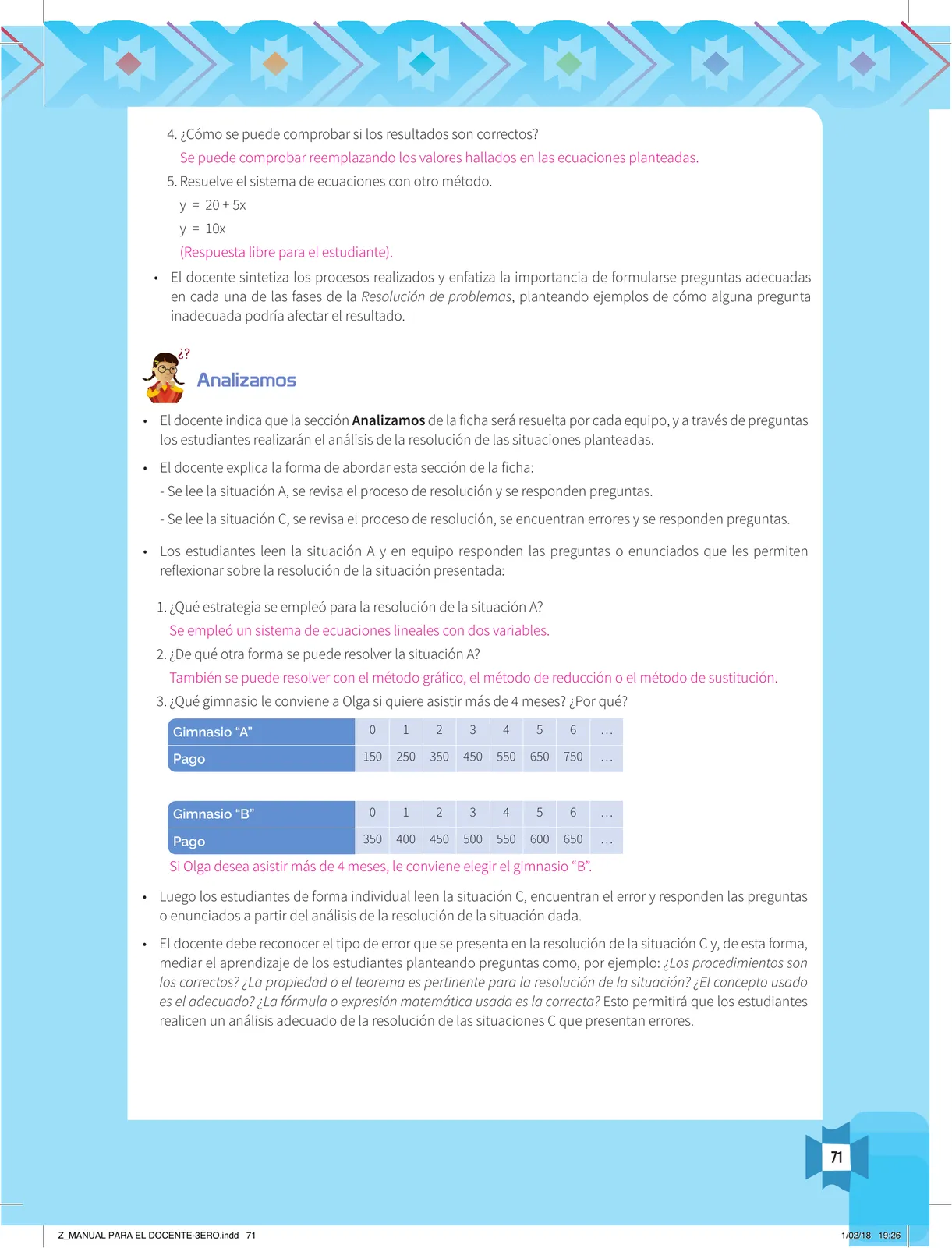 Miniatura página 73 de Resolvamos problemas 3 : manual para el docente 2018 · 2018