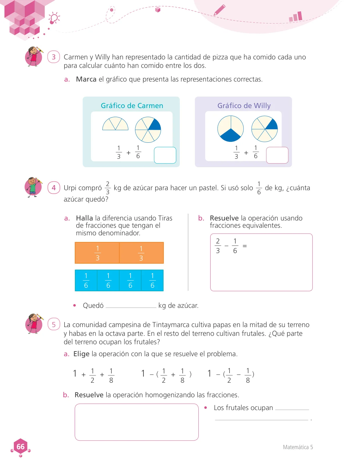 Página 67 de Matemática 5 : cuaderno de trabajo para quinto grado de Educación Primaria 2018 · 2018