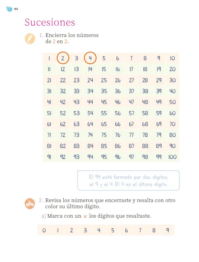 Página 63 de Múltiples lenguajes. Trazos y números. Libro de Educación Primaria Grado 1° Ciclo Escolar 2025 - 2026
