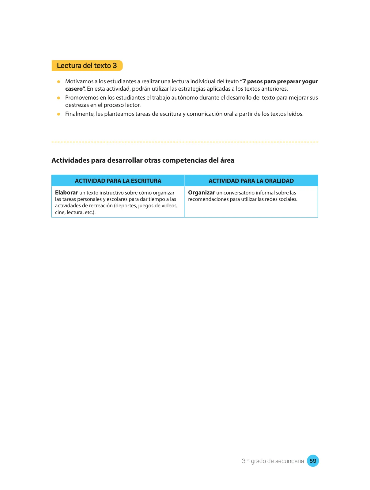Miniatura página 61 de Comprensión lectora : manual para el docente de tercer grado de Secundaria 2018 · 2018
