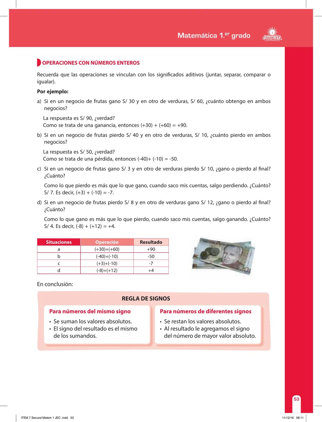 Miniatura página 53 de Matemática 1 : cuaderno de reforzamiento pedagógico - JEC · 2016